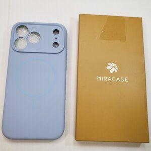 Miracase for iPhone 17 Pro Max. Magnetic. Silicone, Light Blue. Smooth Protect.